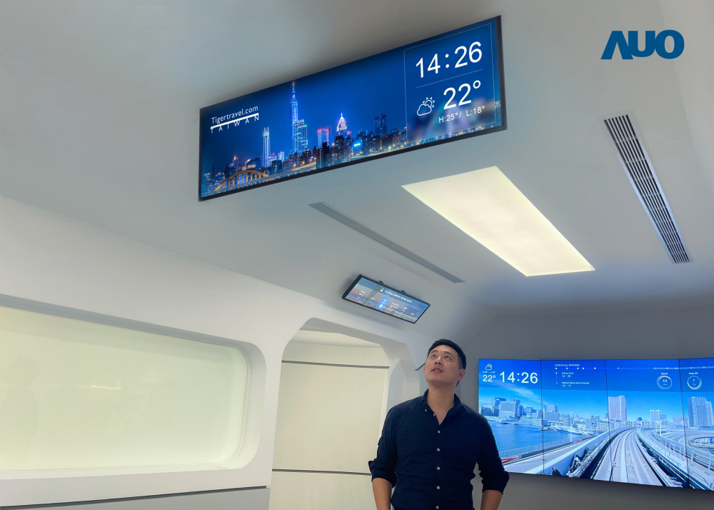 The TARTAN "37-inch Ultra-thin Dual-sided In-vehicle Display" by AOA Display Plus features a single backlight design, resulting in a 12mm thickness; providing precise real-time passenger information and advertisements